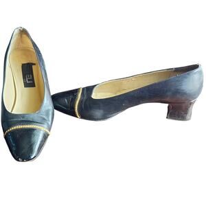 Vintage VanEli Back Leather Low Heel Pumps Size 9